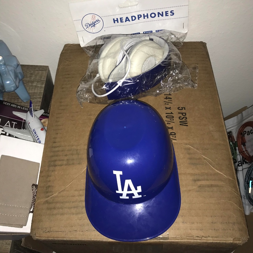SOLD LA Dodgers Small Hat and Headphones